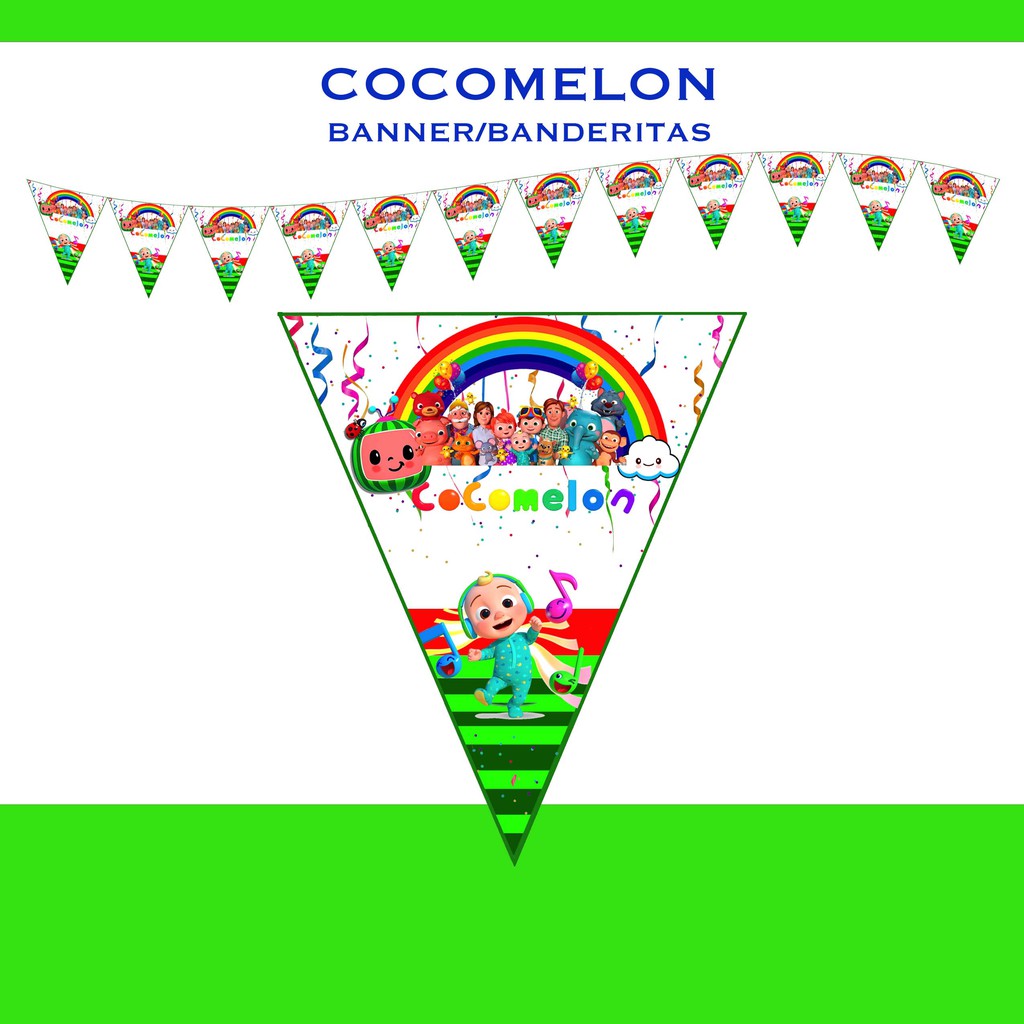 Cocomelon Birthday Banner Bunting Party Decoration Shopee Philippines