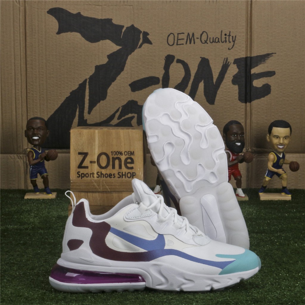 Nike Air Max 270 React Running Shoes For Women White Moon Purple Shopee Philippines