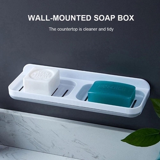 2021 New Wall-mounted Double Soap Dish Free Perforation Creative Household Toilet Draining Soap Dish #4