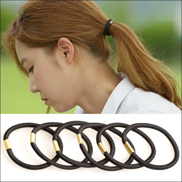 Simple Black Hair Tie Rubber Band Elastic Hair Do Rubber Band For Hair