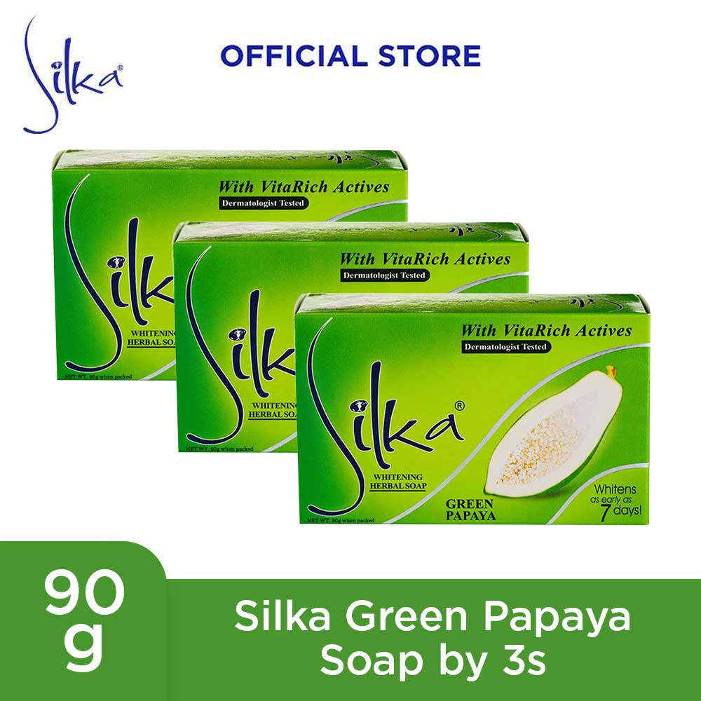 Silka Green Papaya Soap 90g by 3s | Shopee Philippines