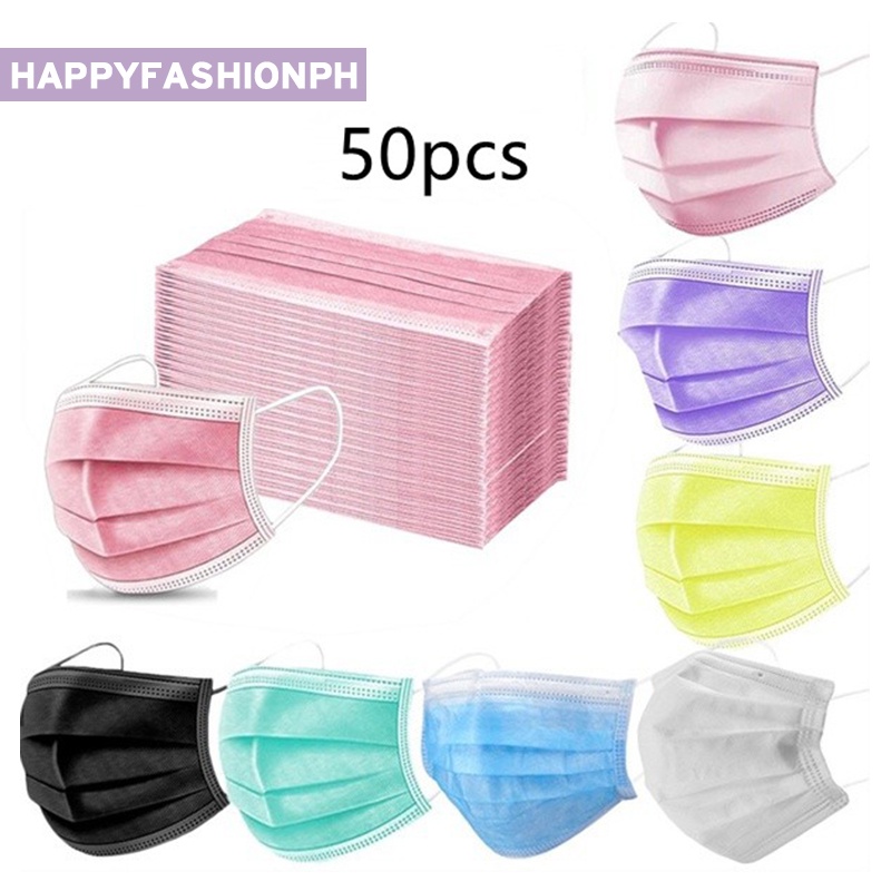 Colorful Disposable Face Mask 3ply 50pcs | Shopee Philippines