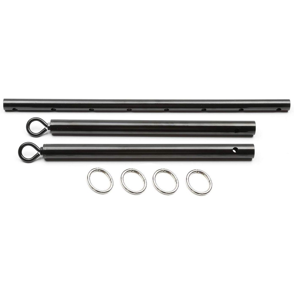 ۩ↂExpandable Metal Spreader Bar with Lock Catch Leather Handcuffs Ankle Bondage Sex Toy Open Leg Sp