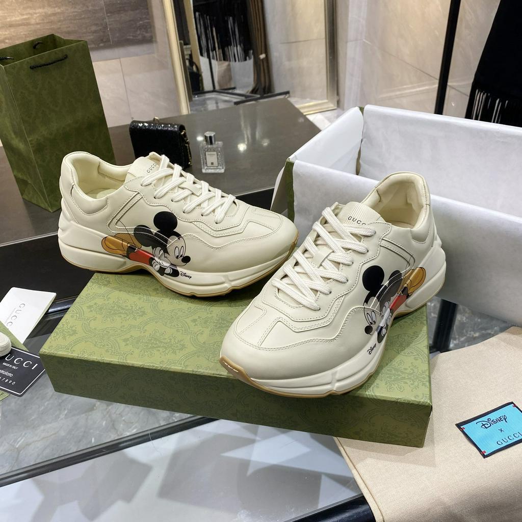 Original Gucci x Disney Mickey Mouse Rhyton Low Cut Sneakers Shoes For Men  And Women Shoes | Shopee Philippines