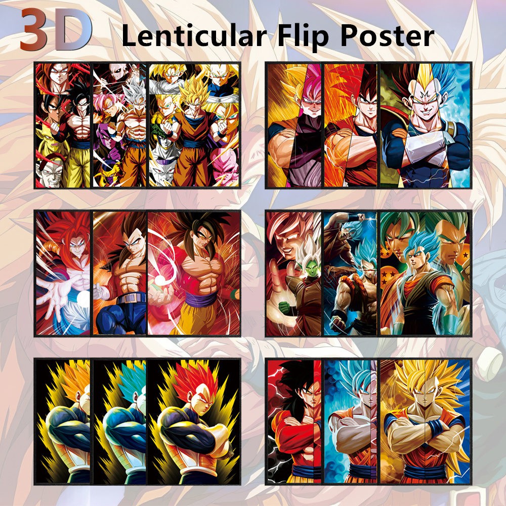 3D Lenticular Printing Dragon Ball Z Anime Poster DBZ Poster 3D Stickers  Dragon Ball Super Wall Posters Anime 3d Print Painting | Shopee Philippines