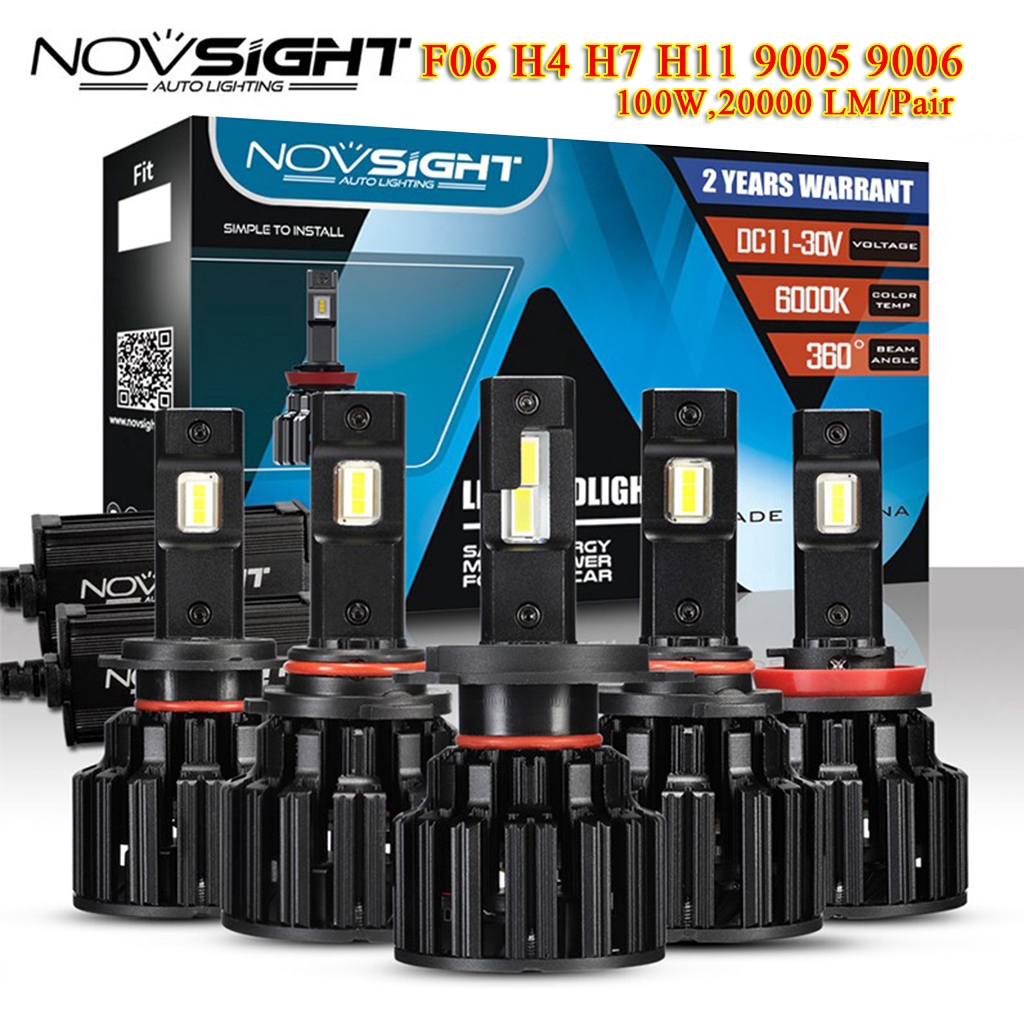 Novsight F06 H4 H7 H11 HB3 HB4 Car LED Headlight 100W 20000LM 6000K