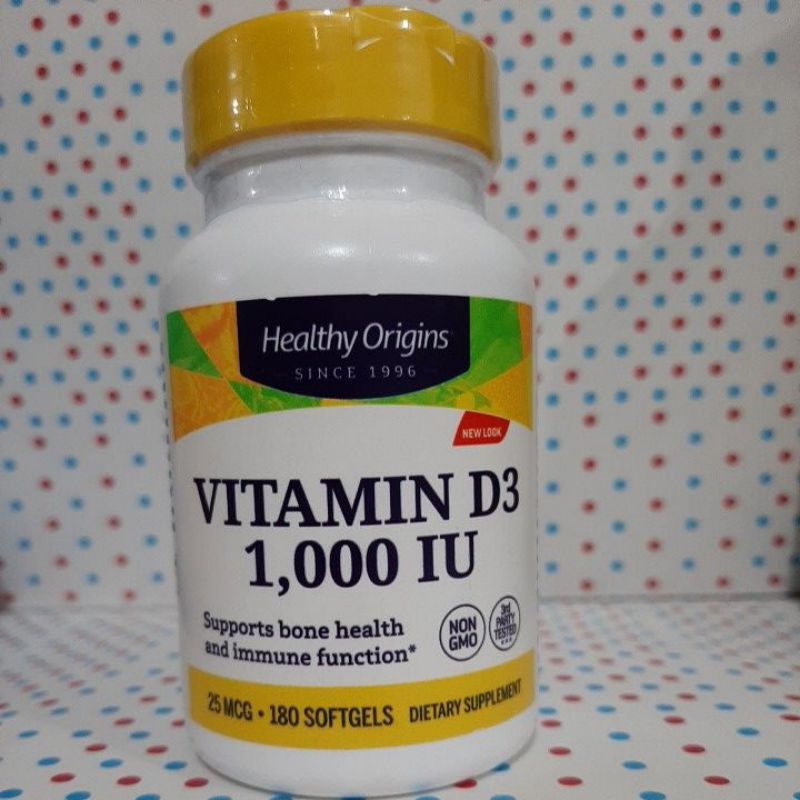 Vitamin D3 1000iu 25mcg 180 softgels Healthy Origins EXPIRY January
