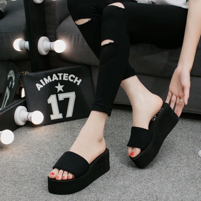 7cm heels women slipper house slipper lightweight | Shopee Philippines