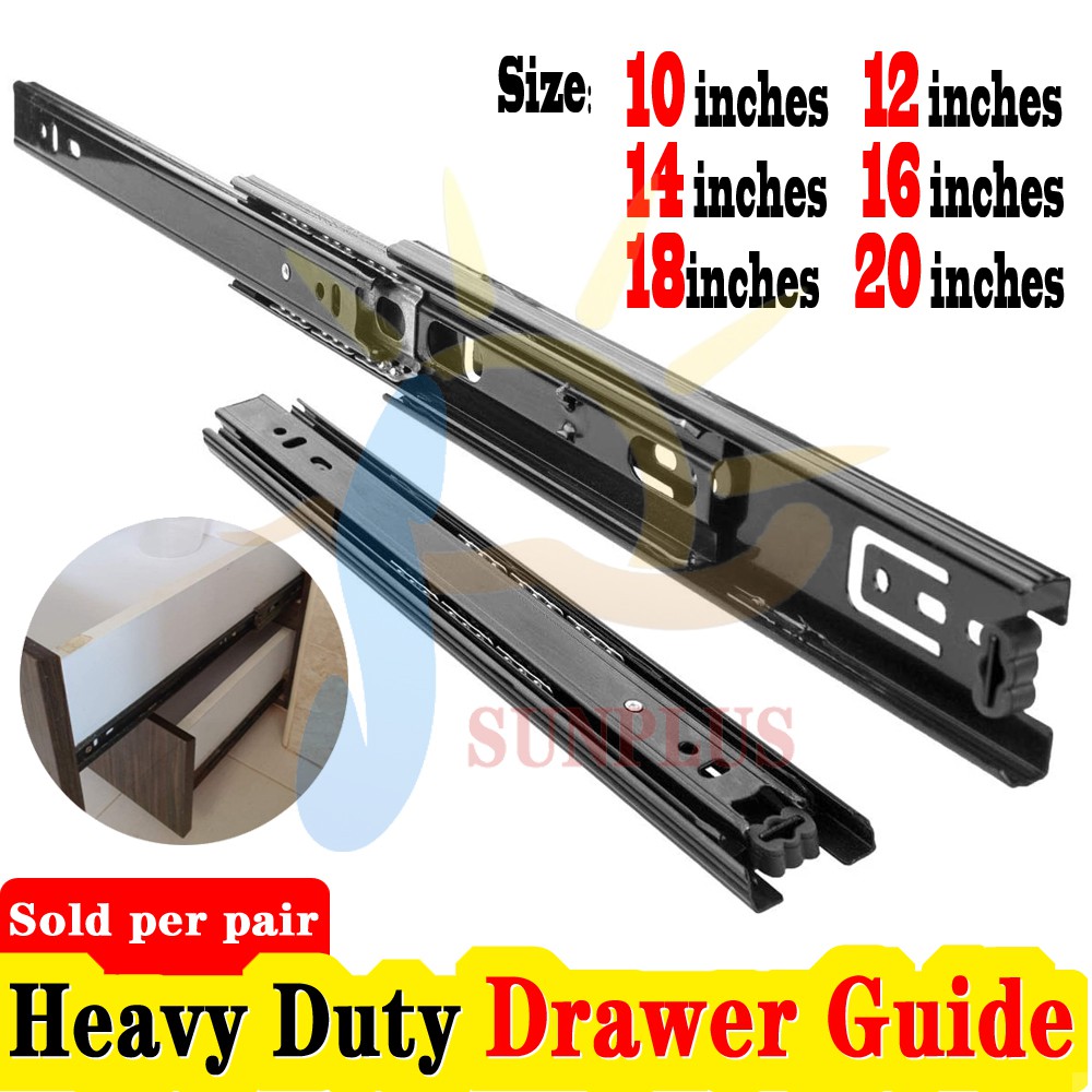 Three Section Rail Drawer Guide Full Extension Ball Bearing Heavy Duty   18f2b318c69793d5b5659c54602f83bb