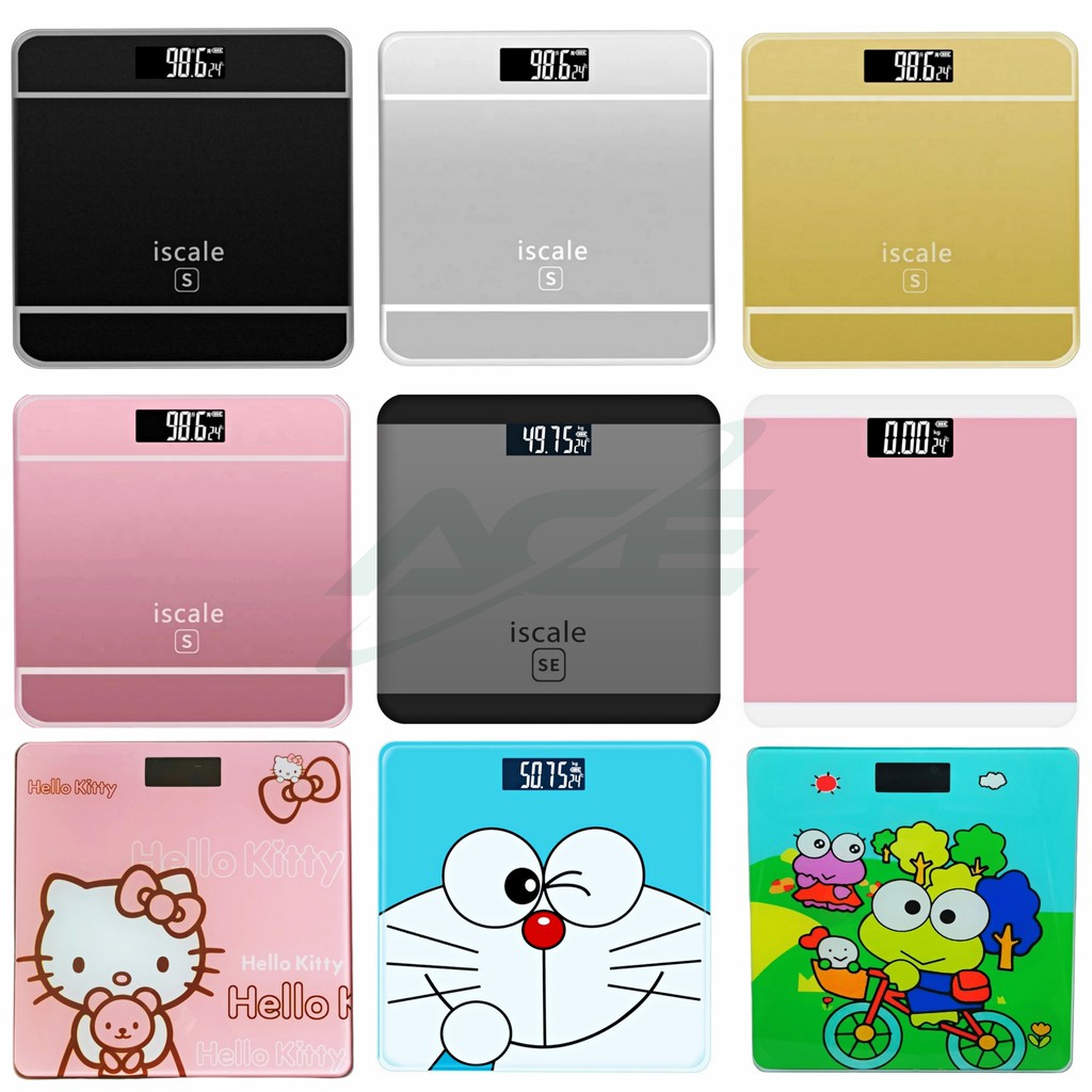 Digital LCD Electronic Tempered Glass Bathroom Weighing Scale | Shopee
