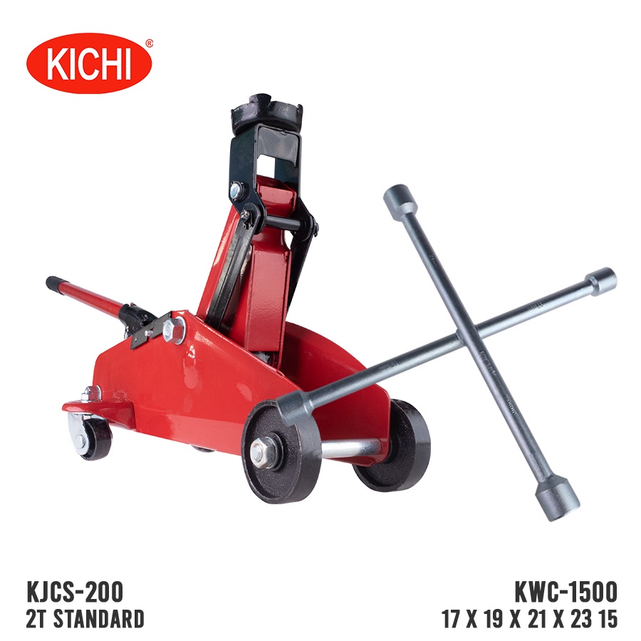 KICHI CROCODILE JACK / HYDRAULIC FLOOR JACK (2T STANDARD) WITH CROSS