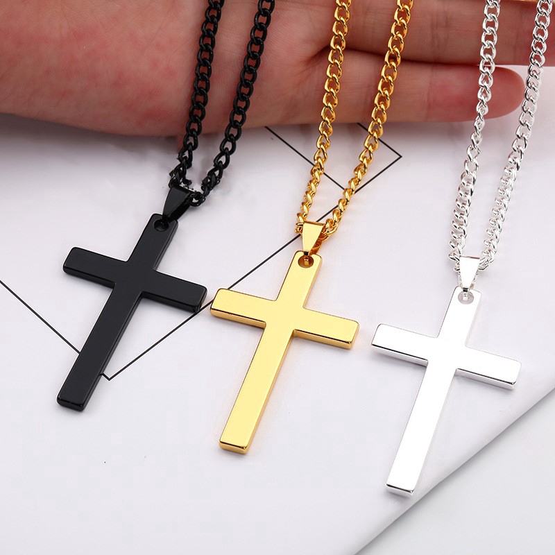 Fashion Cross Pendant Necklace Religious Prayer Jewelry For Men Women