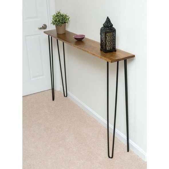 Console Table Acacia Wood Top Ee, Extra Tall Console Table