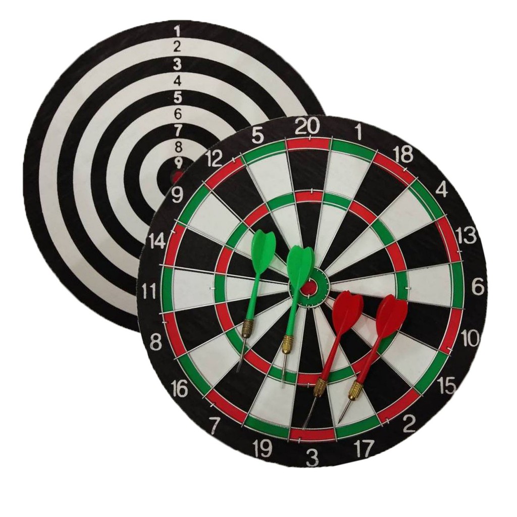 11"Double Sided Dart Game Target Board with 4 Darts Shopee Philippines