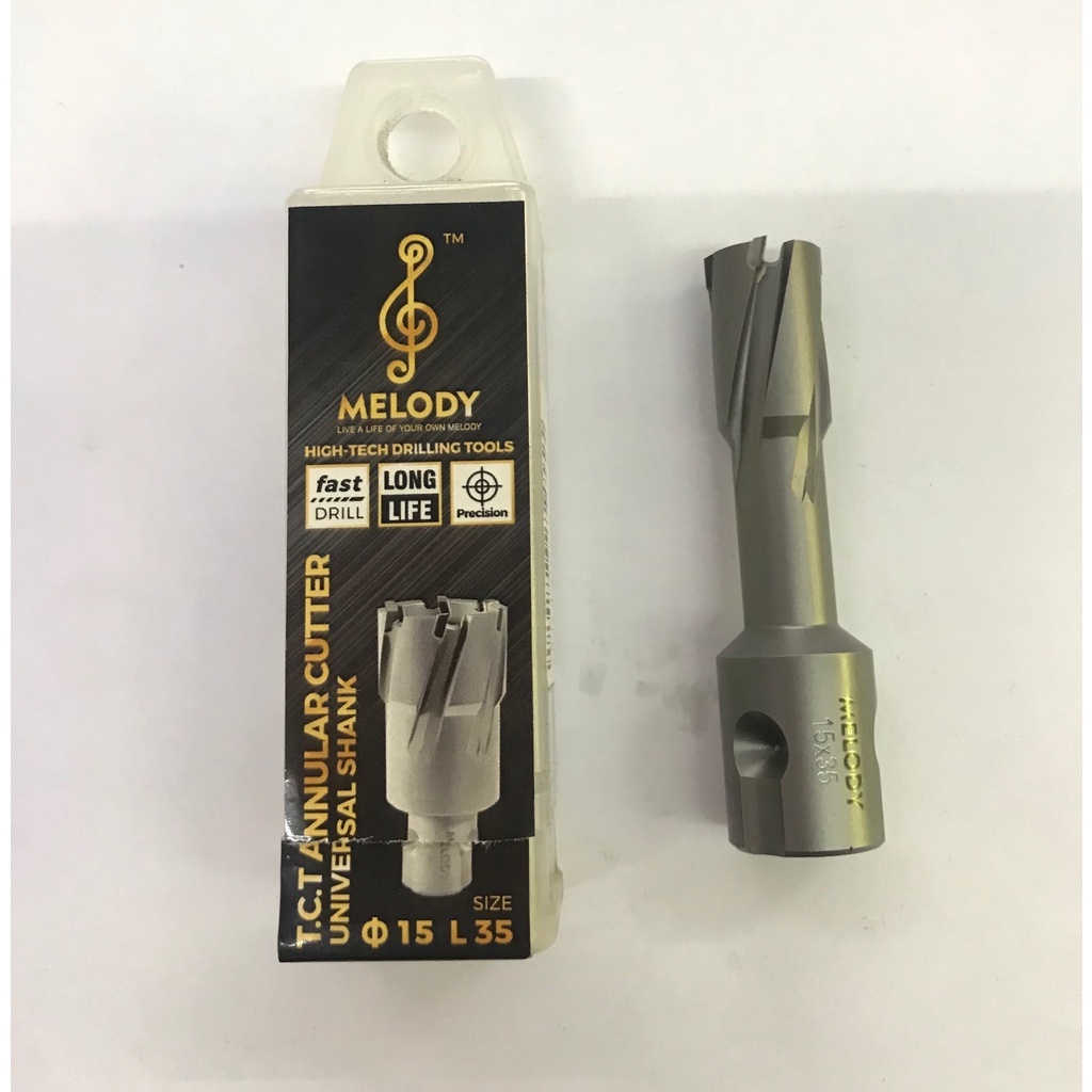 MLDTAC1535 15 X 35L MELODY TCT ANNULAR CUTTER UNIVERSAL SHANK (1PCS