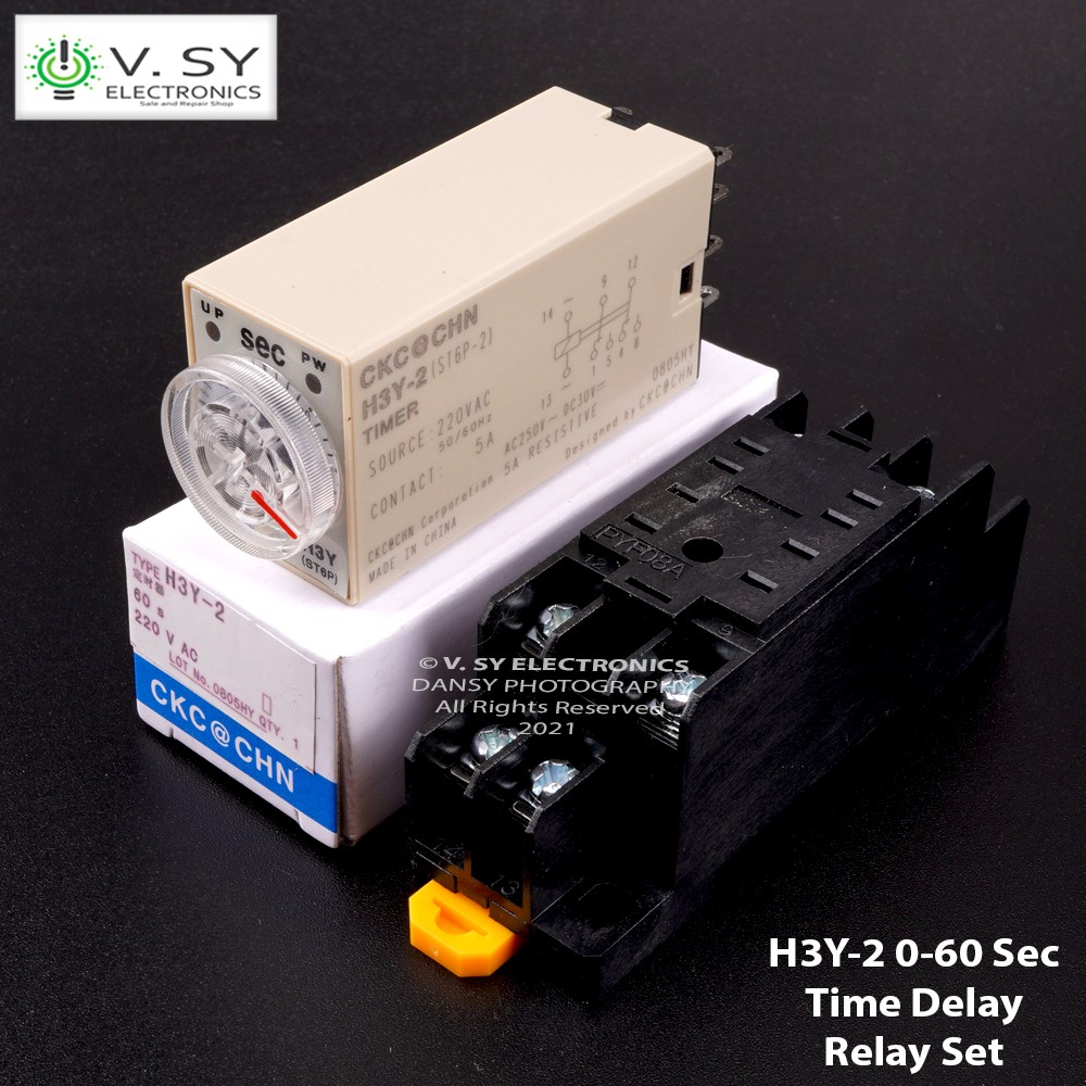 H3Y2 220V AC 60 Seconds Time Delay Solid State Relay Timer DPDT with