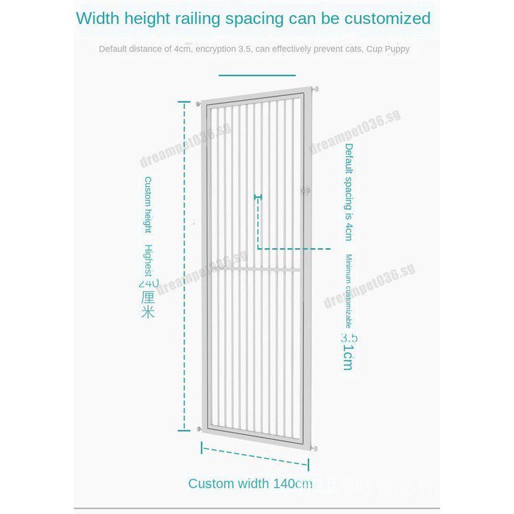 Large Pet and Cat Medium Dog Door Fence Protective Railing Elevated Indoor Jumping Cage CuOk #2