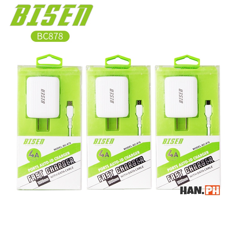 BISEN BC878 4A Travel Fast Charger 20W Adapter Quick Charging Micro USB