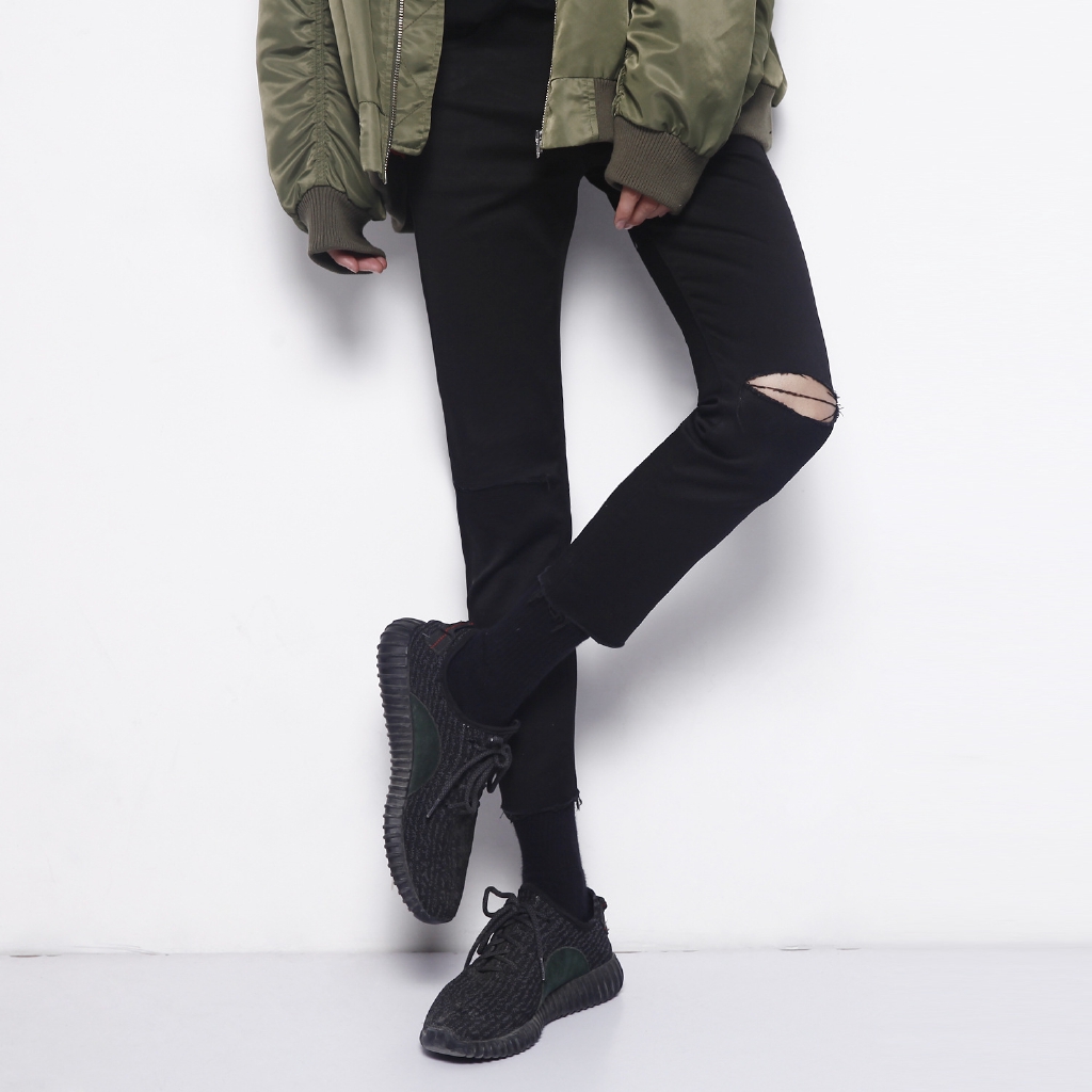 black pants with holes