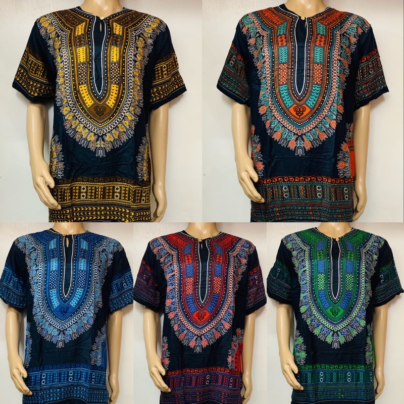 (PLUS SIZE) Dashiki Bohemian Ethnic Batik Shirt | Shopee Philippines