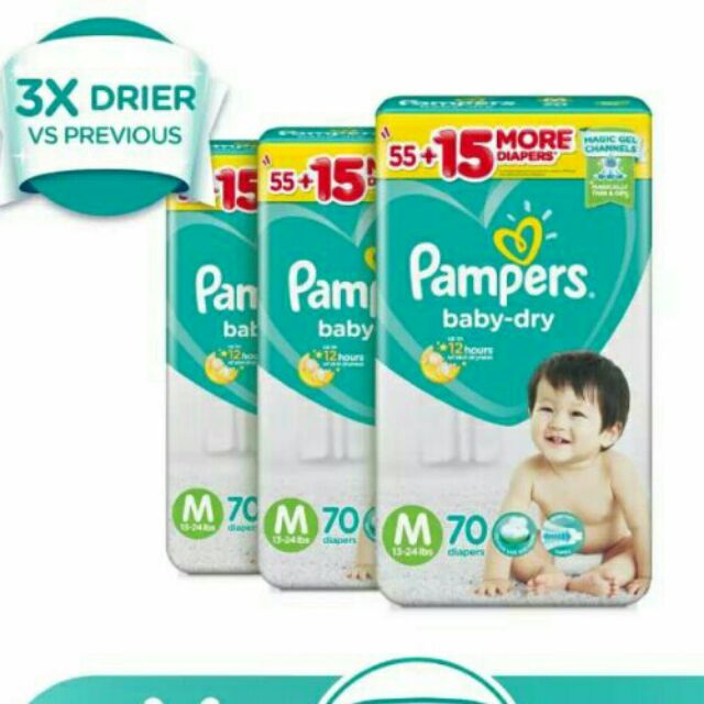 pampers baby dry medium 70 pcs price