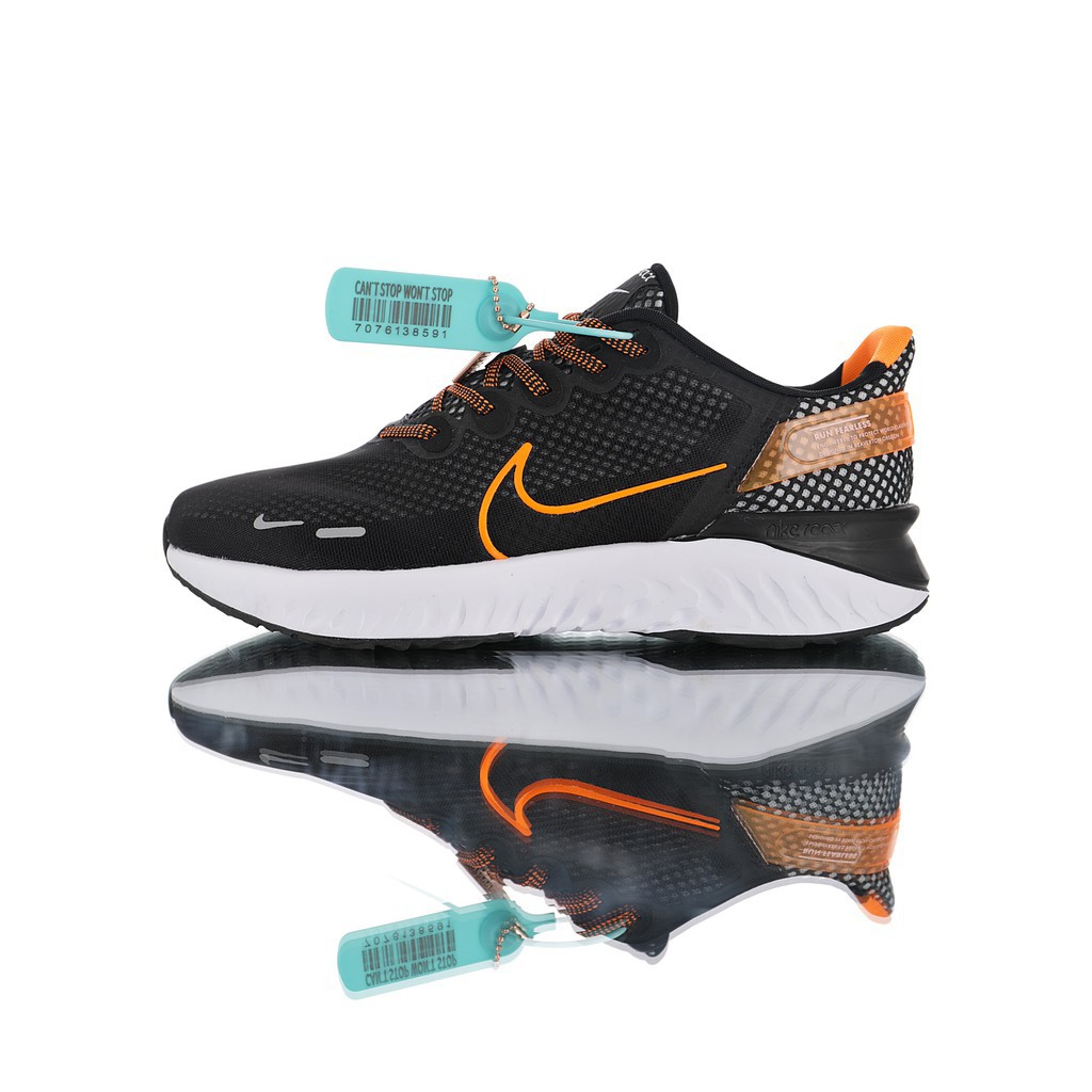 black and orange nike running shoes