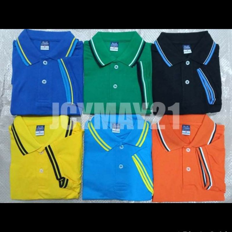 blue corner polo shirt size