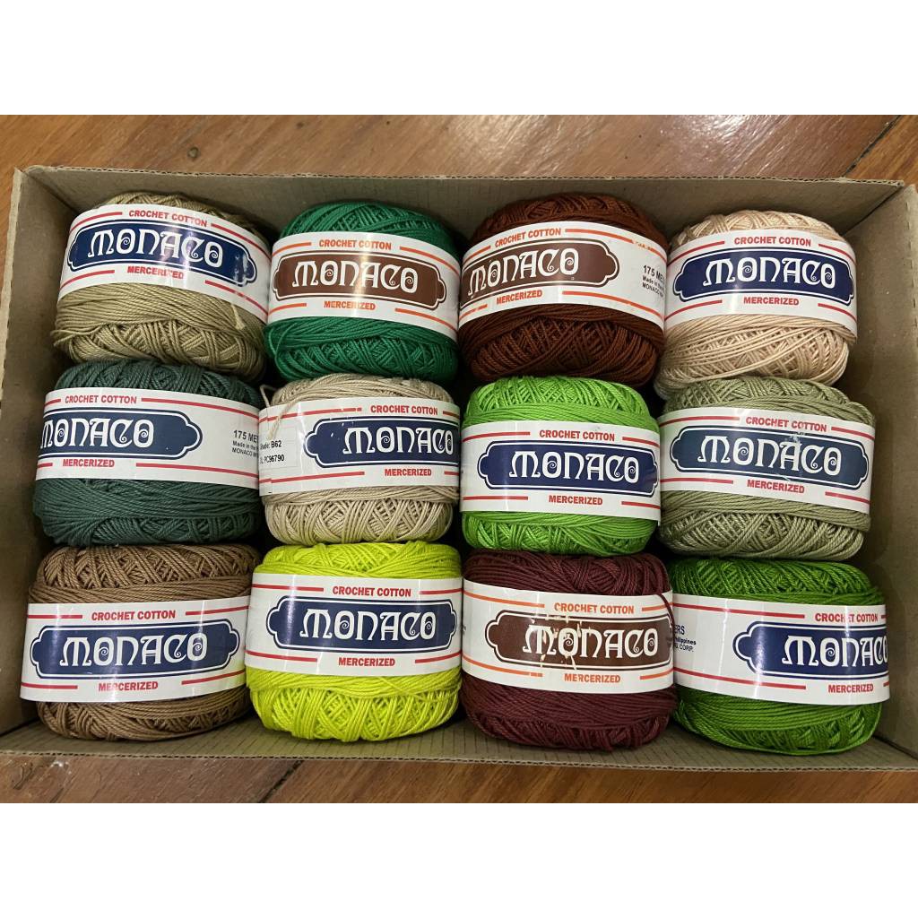 Monaco Crochet Thread (Part 1 Shades of Green and Brown) Shopee
