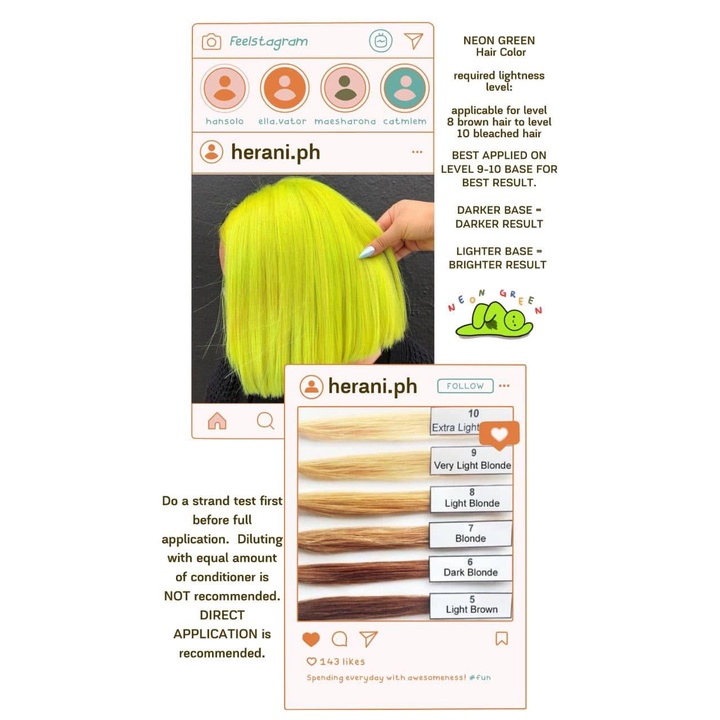 NEW NEW HERANI Hair Color Conditioner NEON GREEN Shopee Philippines