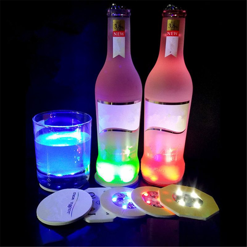 LED Coaster Light Up Coasters LED Bottle Lights Bottle Glorifier LED  Sticker | Shopee Philippines