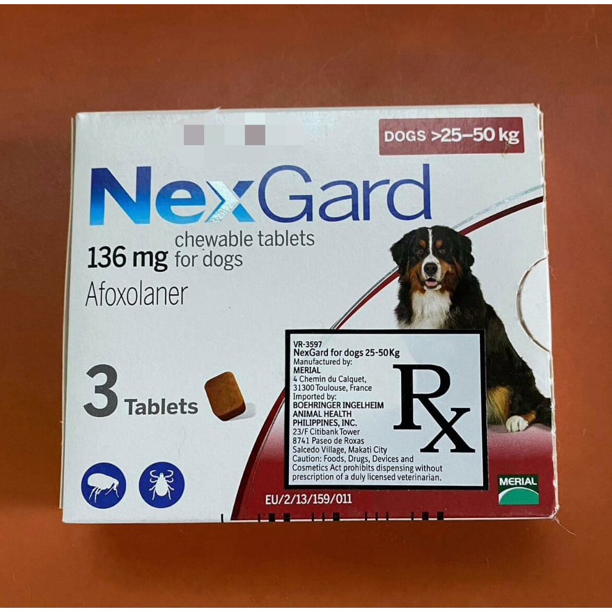 Nexgard Chewable Tablet (Afoxolaner) >2550 kg Shopee Philippines