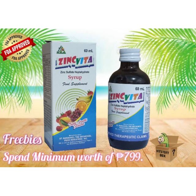 ZINC VITA 60mL syrup (Zinc Sulfate Heptahydrate) Shopee Philippines