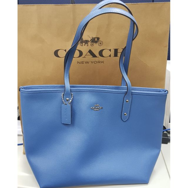 coach city zip tote blue