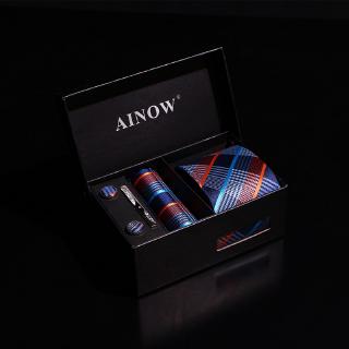 EFAN Ties For Paisley Classic Striped Polyester Neckties Handy Pin Cufflinks Gift Box Packing 8cm #4