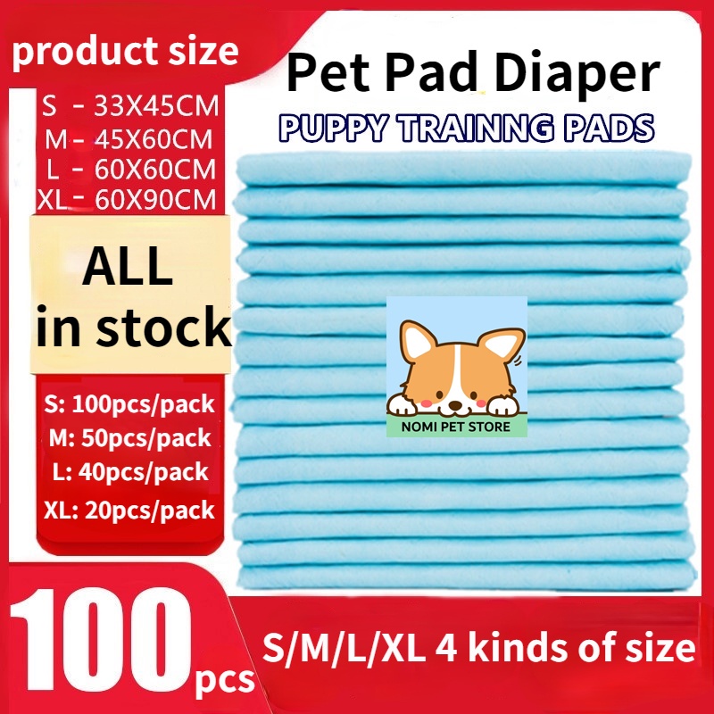 100PCS Puppy Pee Pad S/M/L/XL Dog Pee Training Pad Cat Pee Pad Pet Wee