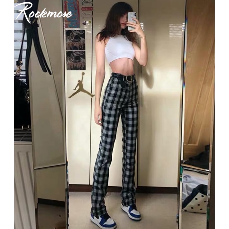 checkered joggers womens