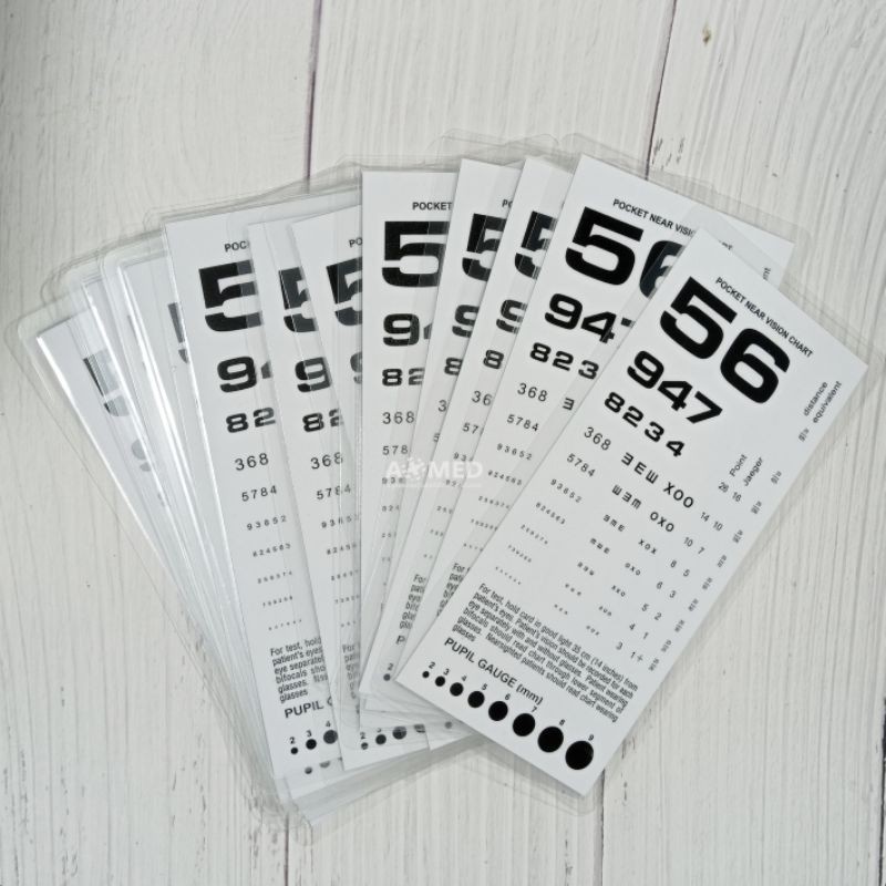 Pocket Eye Chart with Pupil Gauge Shopee Philippines