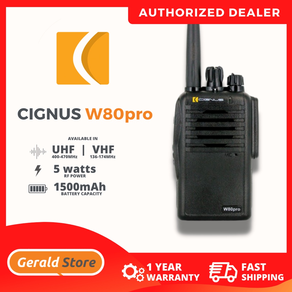 Cignus W80 Pro VHF 136174MHz IP65 Water Resistant Japan Quality Two