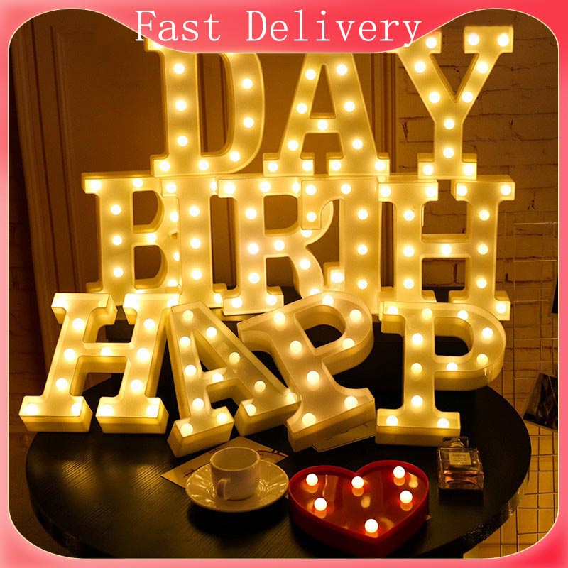 【Fast Delivery】A-Z 3d Letter LED Alphabet Decor Lamp Letter Light Party ...