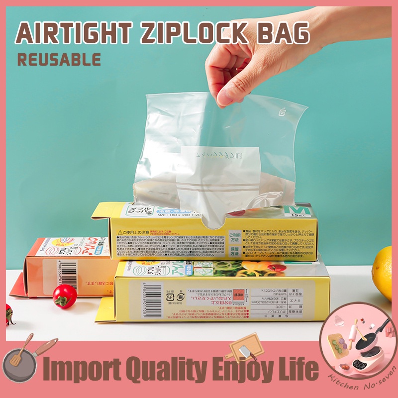 Ziplock Storage Bags Fresh Double Zipper Bag Reusable Fridge Food Zero