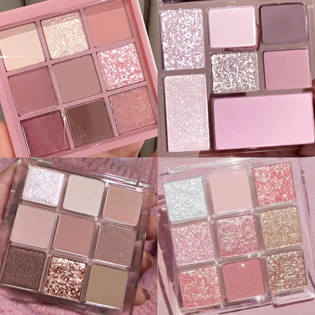 9 Color Acrylic Eyeshadow Palette Glitter Dream Makeup Pearly Matte