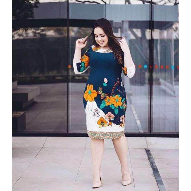 navy floral plus size dress