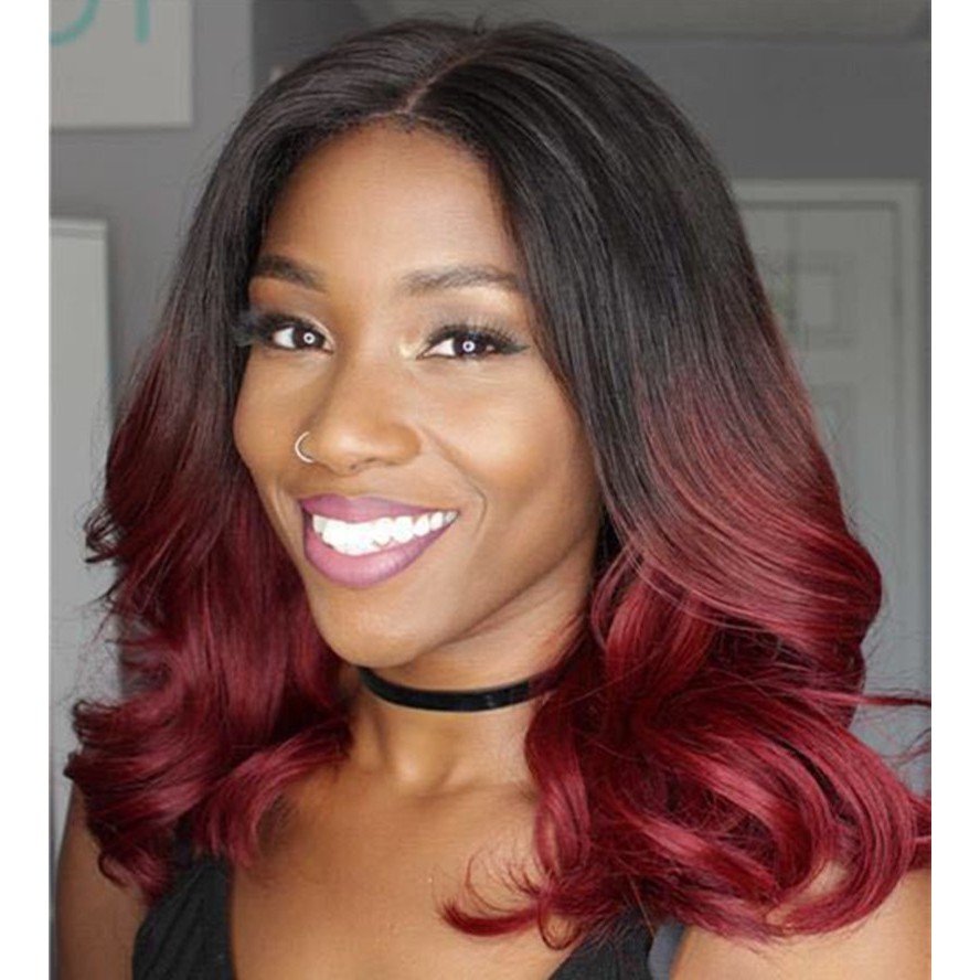 human hair red wig