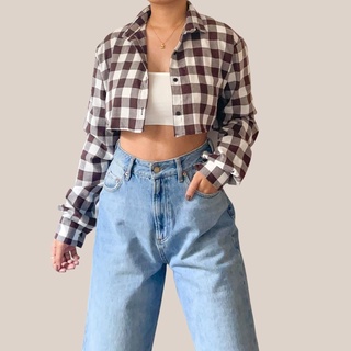 flannel with crop top outfit