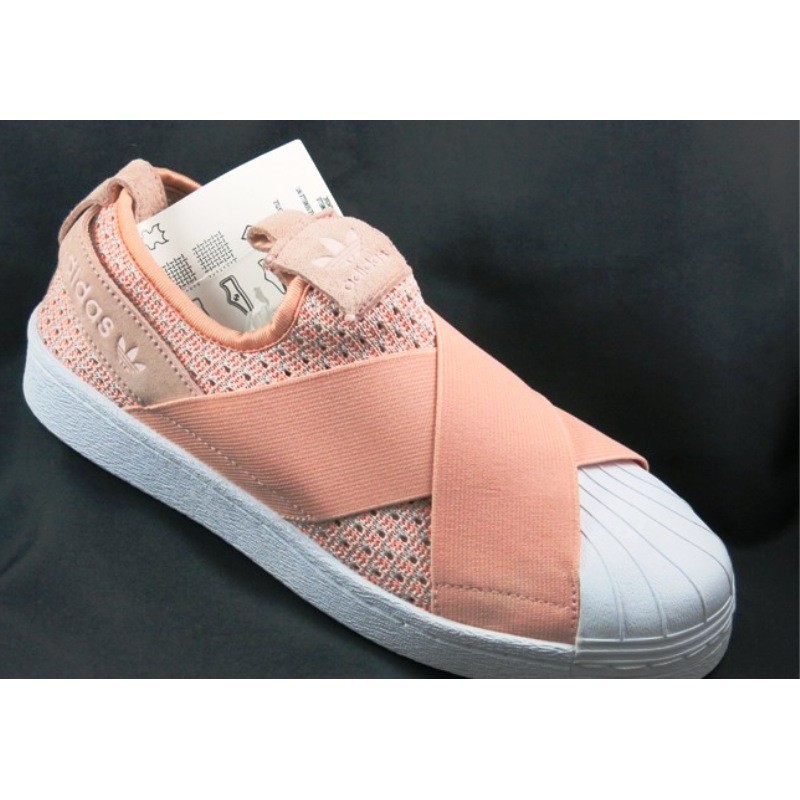 adidas superstar slip on peach