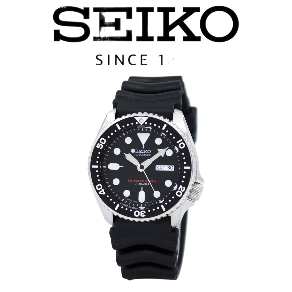 Seiko Automatic Divers Watch Date and Day Display Water Resistant 200m All  Black Rubber Strap Watch | Shopee Philippines