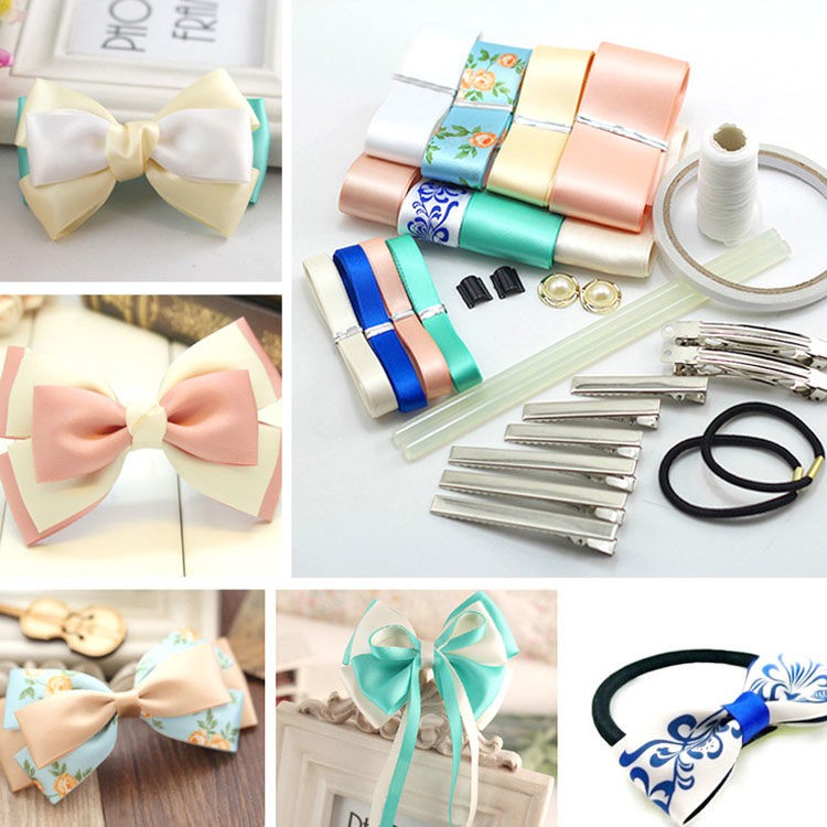 hair loops☞✾✎Diy hair clip hairpin headdress handmade ribbon bow materials  bag accessories kit | Shopee Philippines