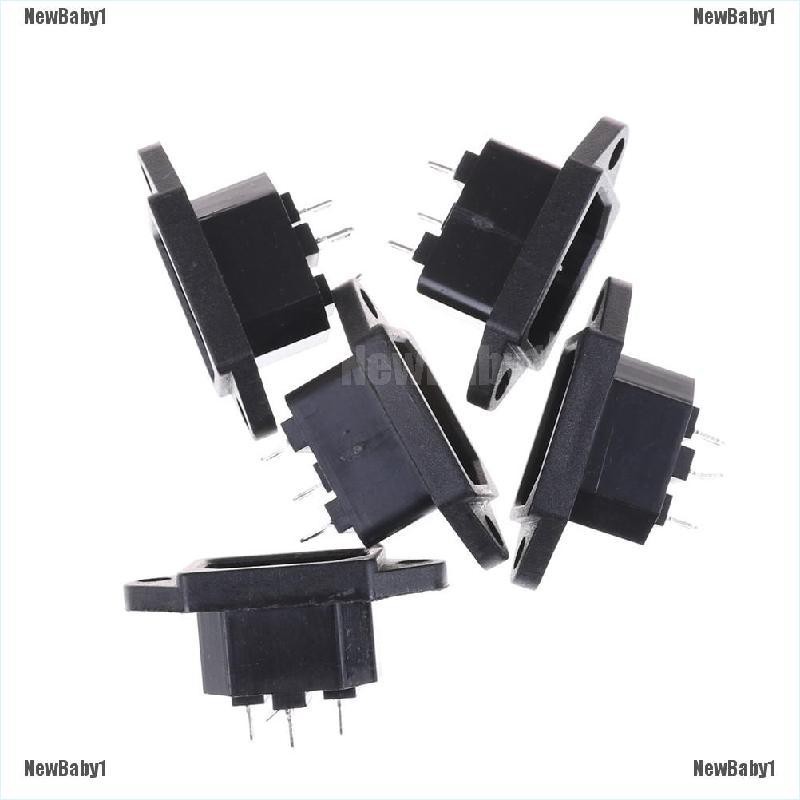 5PCS IEC-320 C14 Black Male Plug 3Pin AC Power Inlet Socket Connector 250V 10A