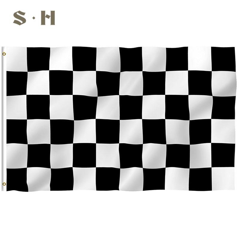 Sim Black White Checkered Racing Flag Car Motor Race Party