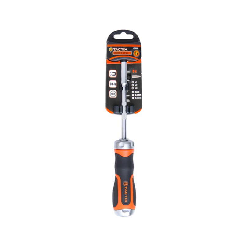 Tactix 71-piece Bit Set with Security Bits & Bonus Ratchet Screwdriver 900171 Black/Orange 